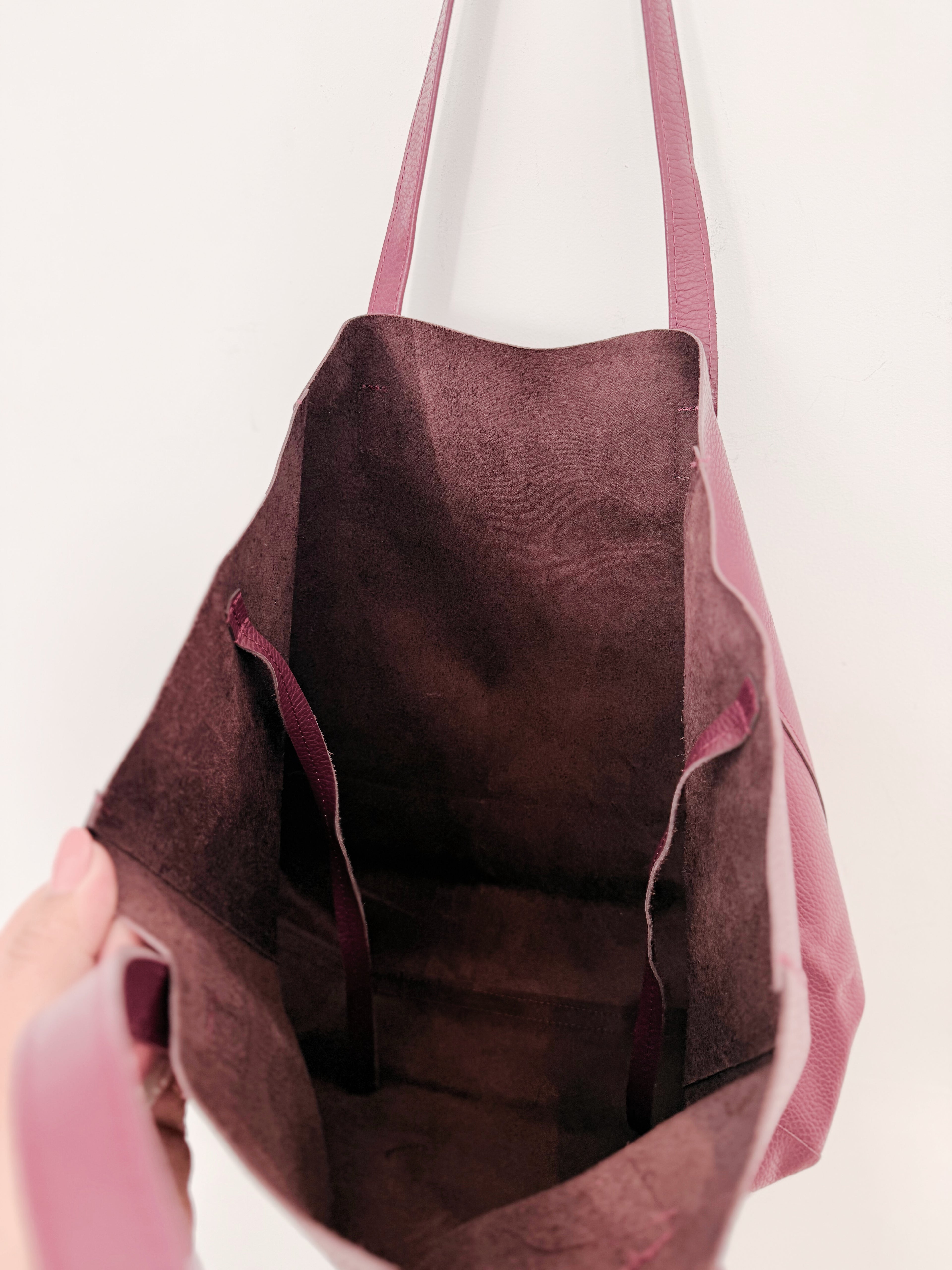 Bolso de cuero burdeos